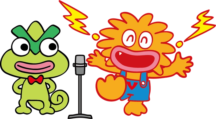 興奮して電気を放出するビビプロのキャラクター「ビビディ」のイラスト