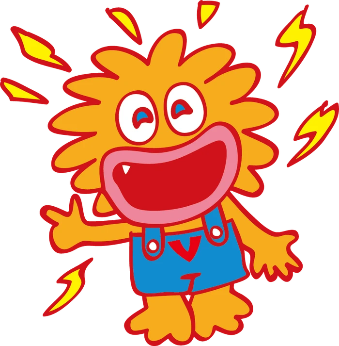 元気いっぱいに叫ぶビビプロのキャラクター「ビビディ」のイラスト